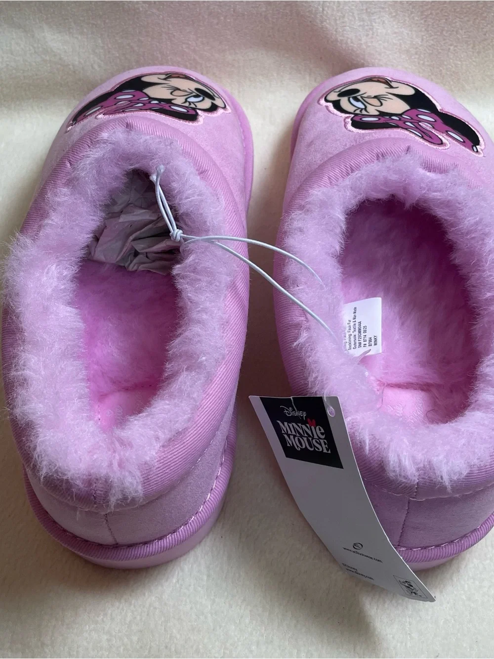Disney Kids Minnie Mouse Pink Clog Slippers with Faux Fur Lining  Avail: 2, 3
